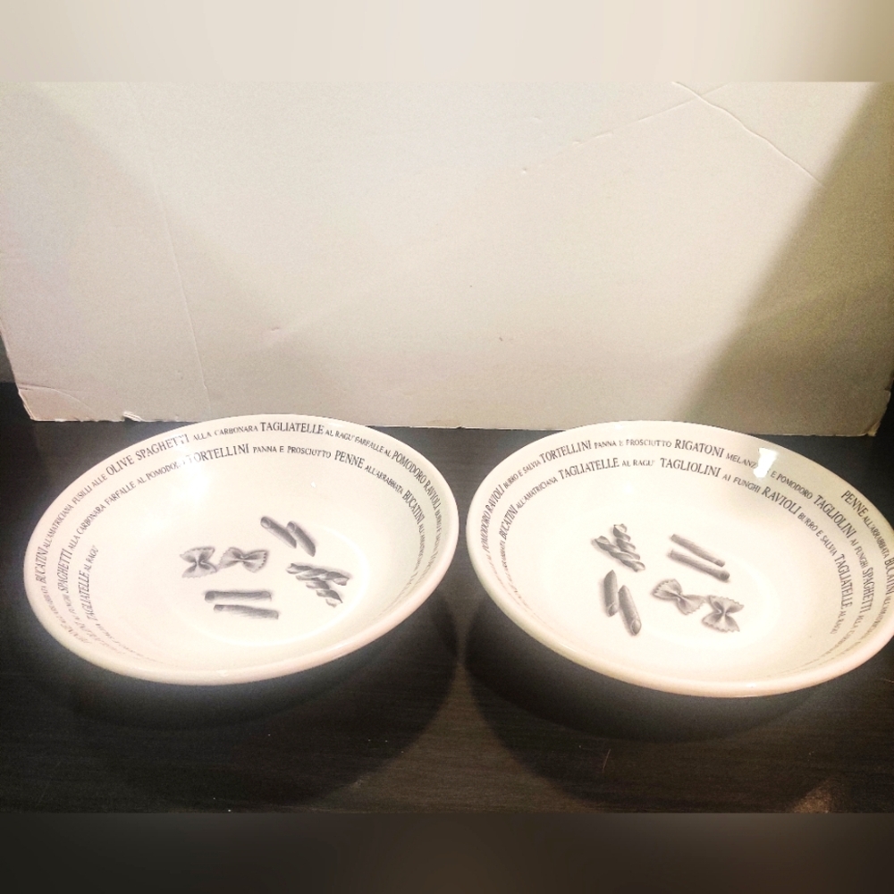 2 VTG La Primula Pasta Bowls Italian Near Mint Quality Brand Discontinued ExCo